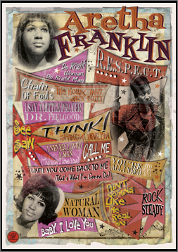 Aretha Franklin, Poster, Graphic Design, Poster for Sale, Rock n Roll, Blues, Rhythm'n Blues, Punk, Sophie Lo